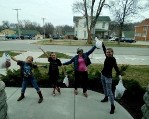 TAB members hosted a spring clean up of the library grounds. March 20, 2018